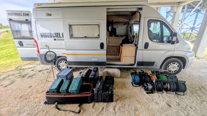 Installation de 400m ce cable pour la coupe de France de BMX